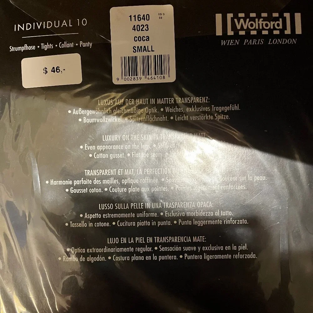 Wolford Individual 10 Sheer Black Hosiery